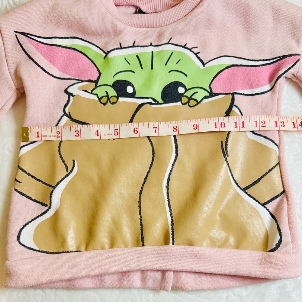 Pink Grogu (Baby Yoda) Sweatshirt (size 5T) from Star Wars Disney - Picture 6 of 7